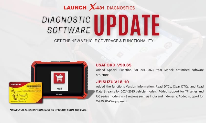 Launch X431 Update Diagnostic Software for FORD and ISUZU